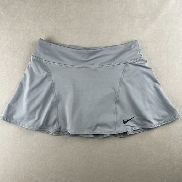 Nike Dri-FIT Skirt Skort Women M Gray Tennis Training Built-In Shorts 620842-088 - Picture 1 of 8